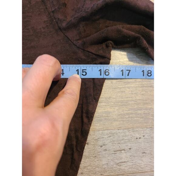 Maurices small womens semi sheer long sleeve brown blouse - Picture 7 of 8